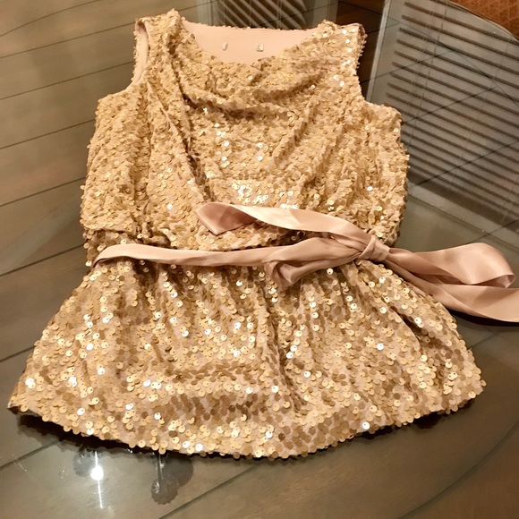 SEQUIN ROSE GOLD TOP - Picture 1 of 2